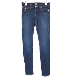 True Religion Women Skinny Jeans Blue Wash Size 28 RN 112790